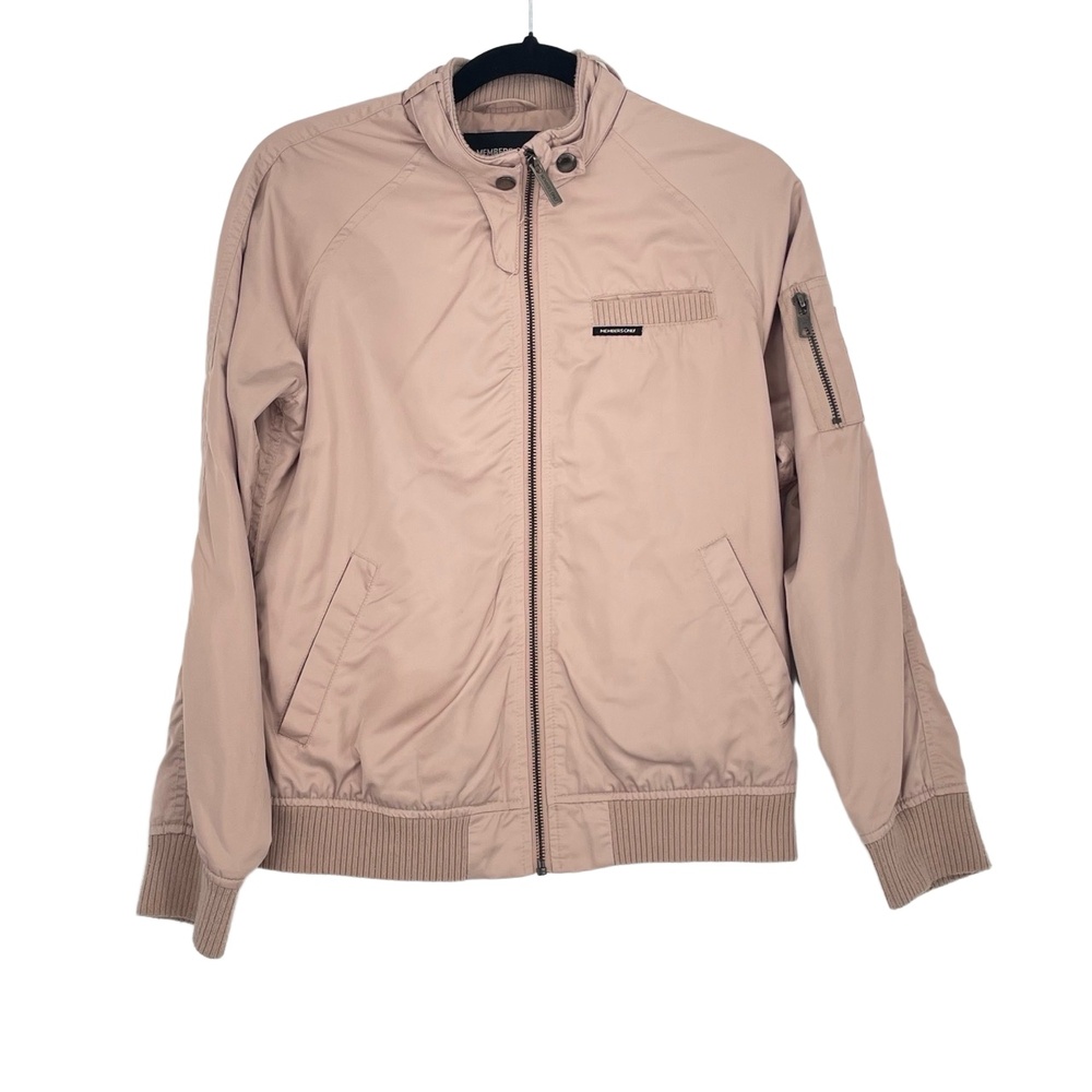 Members Only Girls Pink Satin Zip Up Windbreaker Bomber Jacket Juniors Size 14